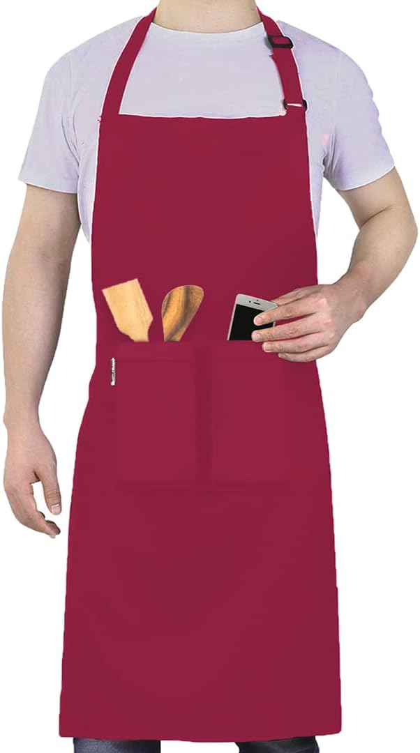 2 Stuks Chef Schort Waterdichte Schort met 3 Zakken Over dit item 💕65% polyester / 35% katoen beste mix voor schorten die bekend staan om hun duurzaamheid. Zij vervagen niet zo snel, verliezen snel hun vorm, kijken langer als nieuw, zijn minder naar vore