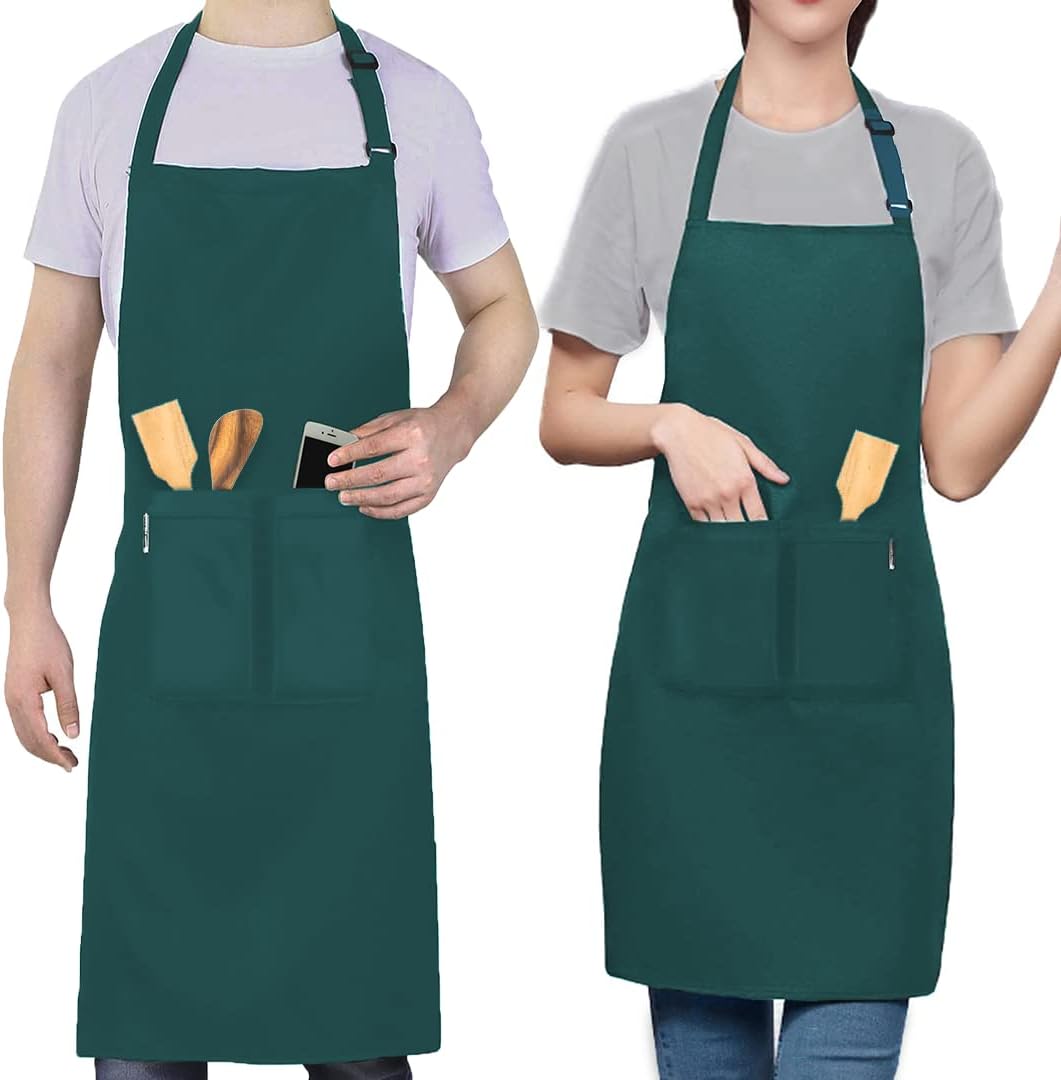 2 Stuks Chef Schort Waterdichte Schort met 3 Zakken Over dit item 💕65% polyester / 35% katoen beste mix voor schorten die bekend staan om hun duurzaamheid. Zij vervagen niet zo snel, verliezen snel hun vorm, kijken langer als nieuw, zijn minder naar vore