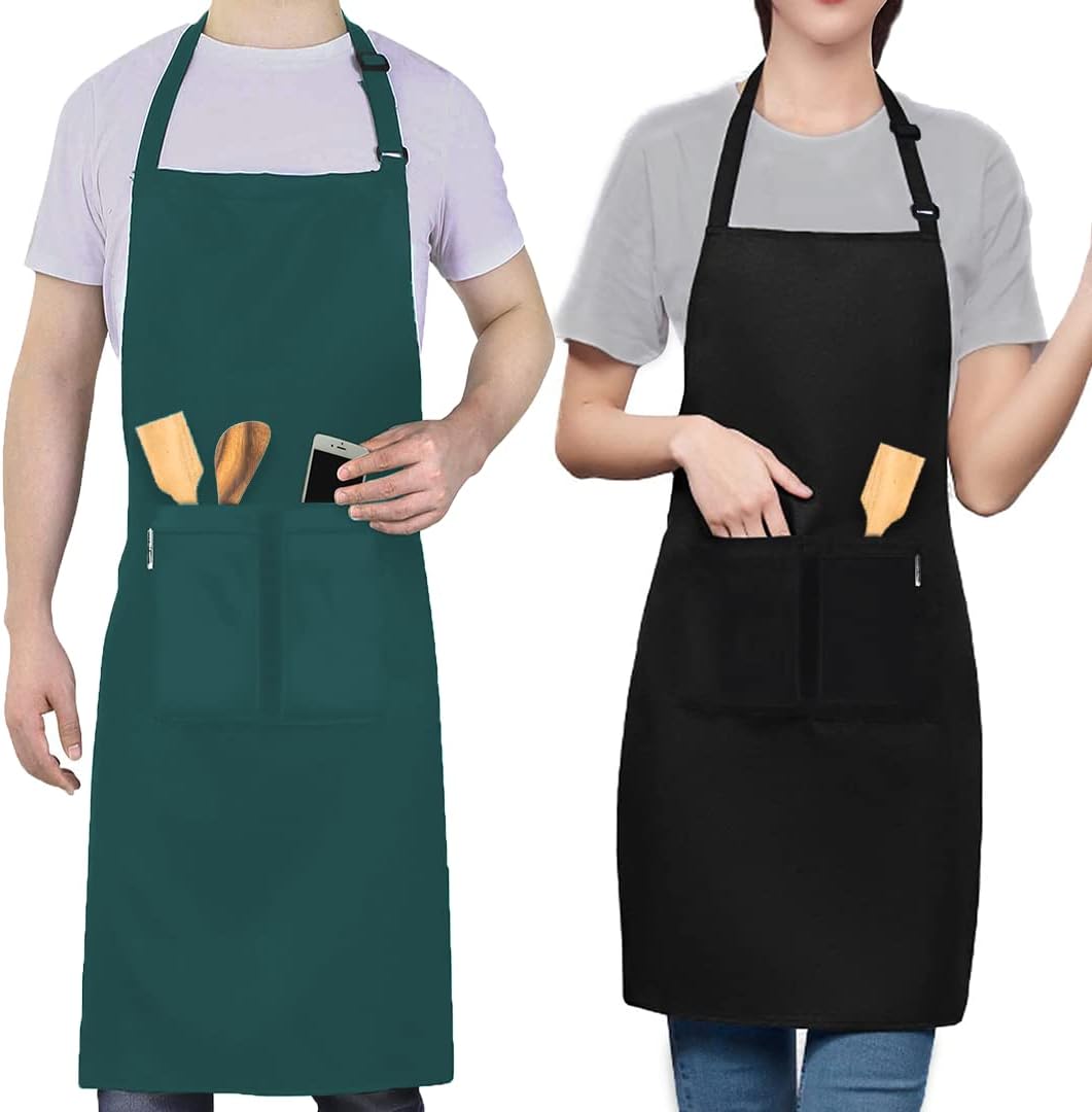 2 Stuks Chef Schort Waterdichte Schort met 3 Zakken Over dit item 💕65% polyester / 35% katoen beste mix voor schorten die bekend staan om hun duurzaamheid. Zij vervagen niet zo snel, verliezen snel hun vorm, kijken langer als nieuw, zijn minder naar vore