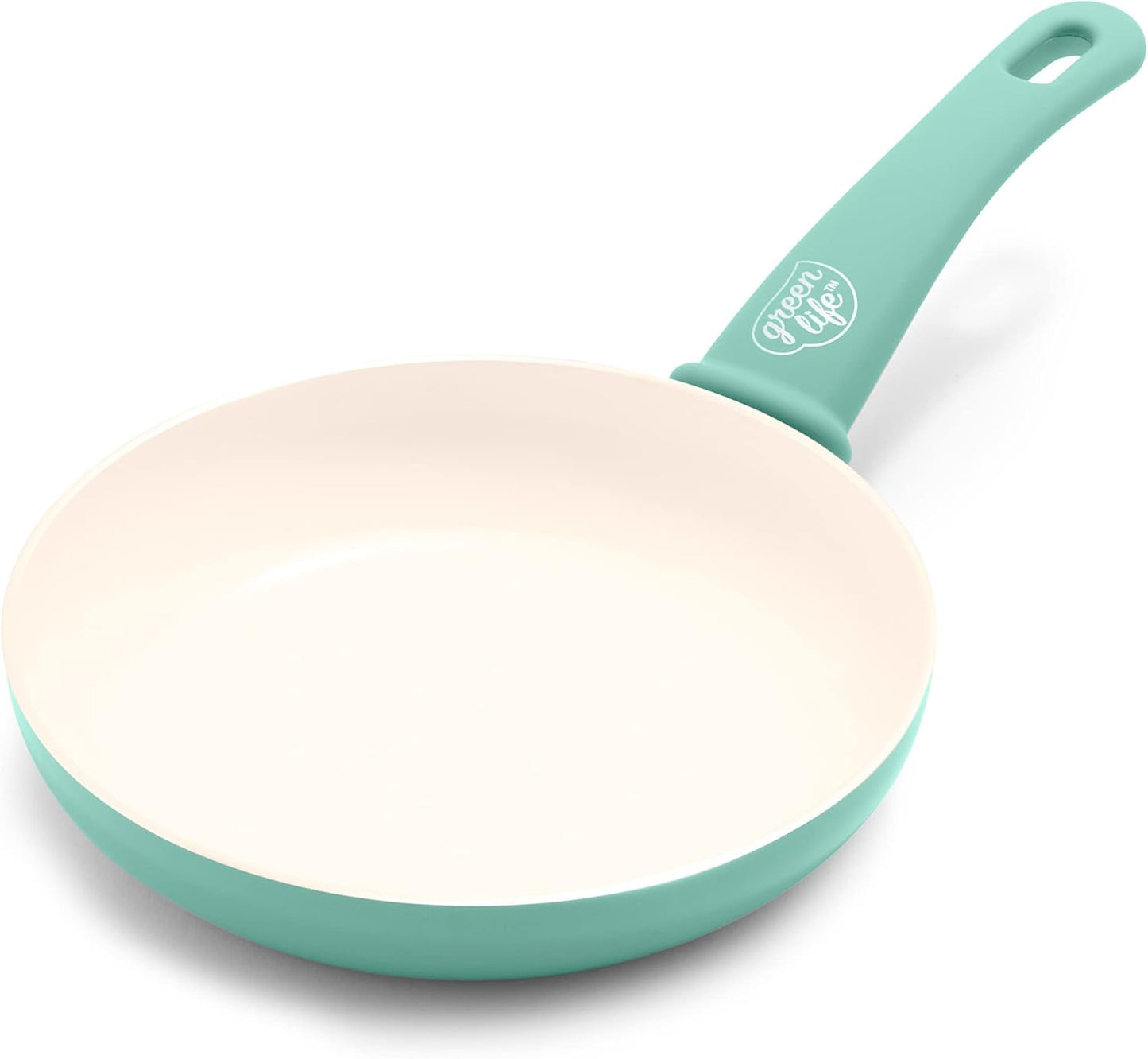 GreenLife Soft Grip Gezonde Keramische Antiaanbaklaag 16-delige Pannenset Over dit item DE POT EN PAN SET INCLUSIEF: 12 cm minikoekenpan, 18 cm en 24 cm koekenpan; 15 cm/1,1l en 18 cm/1,9l steelpan met deksel, 22 cm/4,8 kookpan met deksel, 24 cm/2,4l hapj
