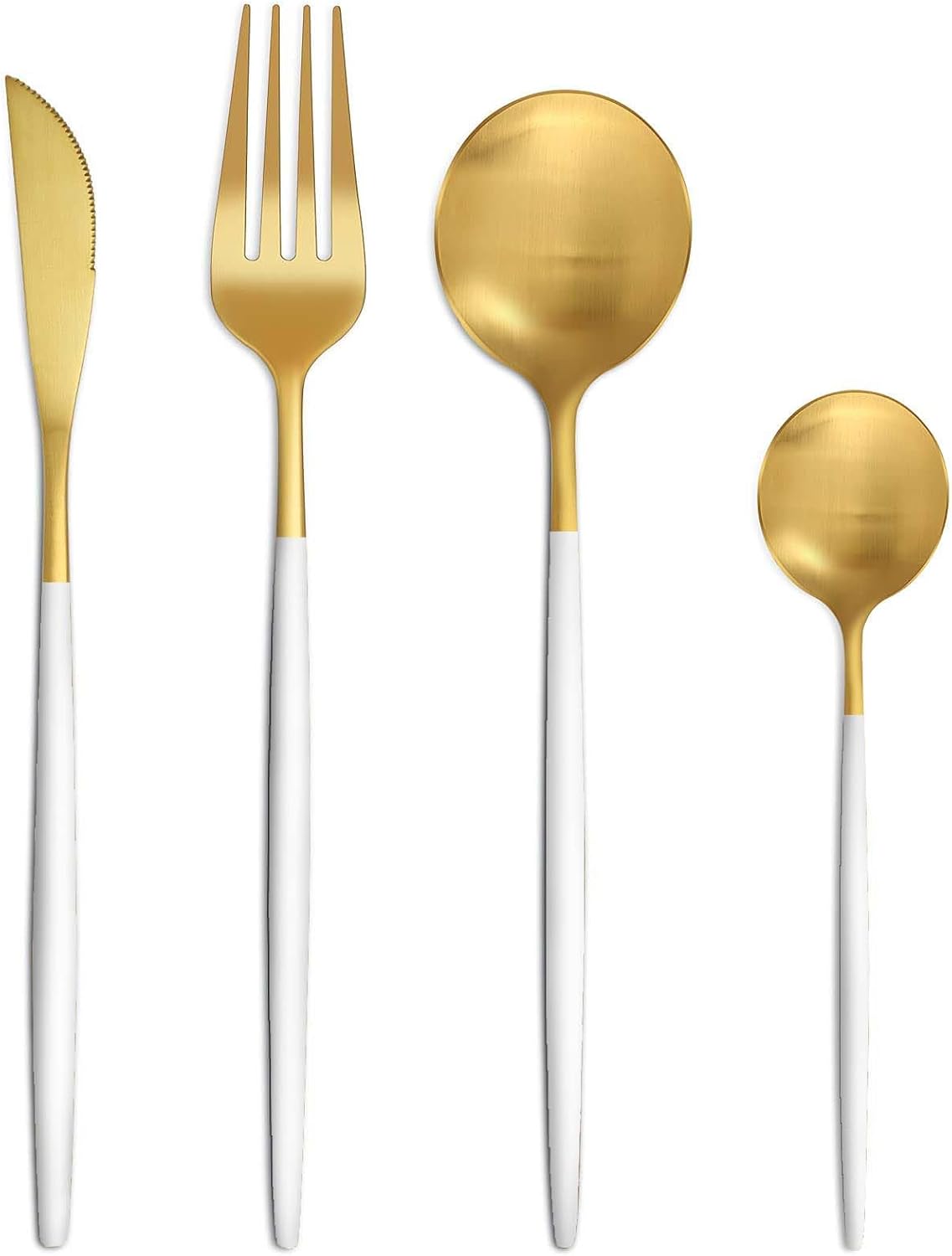 Bestdin Bestekset voor 6 personen, 24-delige roestvrijstalen bestekset Matzwart 24-delige bestekset voor 6 personen: Bestdin als 24-delige titanium bestekset zwart bestaat uit 6 messen, 6 eetlepels, 6 dinervorken, 6 theelepels. Ideaal voor alle formele of