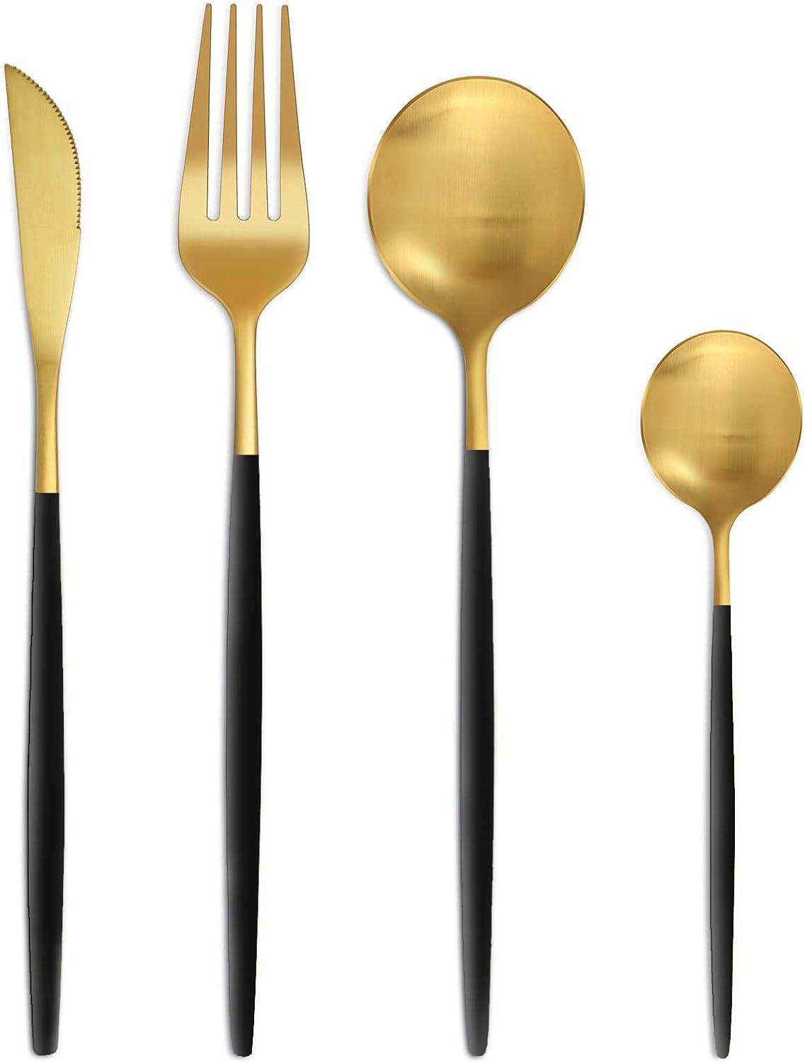 Bestdin Bestekset voor 6 personen, 24-delige roestvrijstalen bestekset Matzwart 24-delige bestekset voor 6 personen: Bestdin als 24-delige titanium bestekset zwart bestaat uit 6 messen, 6 eetlepels, 6 dinervorken, 6 theelepels. Ideaal voor alle formele of