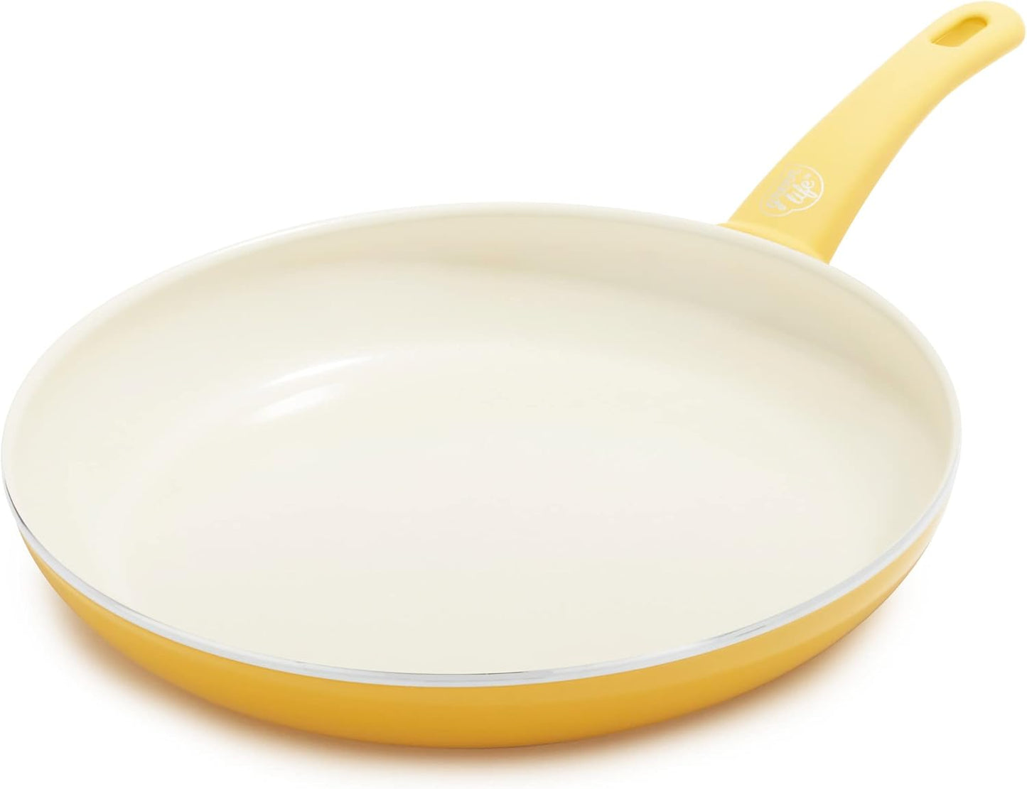 GreenLife Soft Grip Gezonde Keramische Antiaanbaklaag 16-delige Pannenset Over dit item DE POT EN PAN SET INCLUSIEF: 12 cm minikoekenpan, 18 cm en 24 cm koekenpan; 15 cm/1,1l en 18 cm/1,9l steelpan met deksel, 22 cm/4,8 kookpan met deksel, 24 cm/2,4l hapj