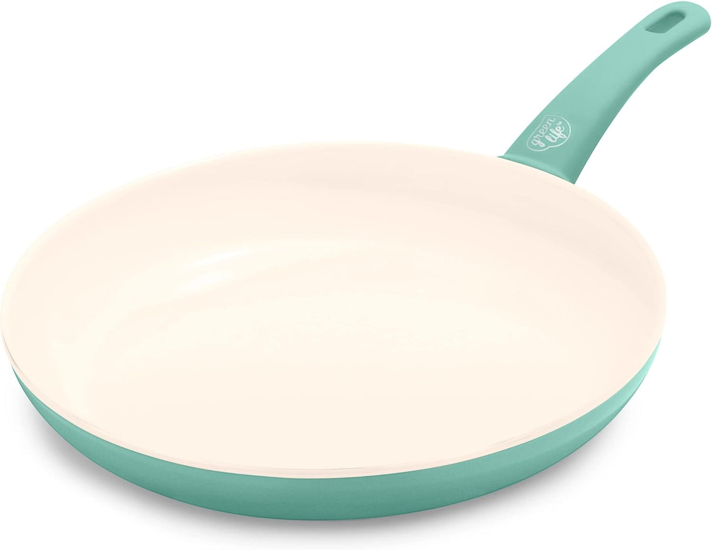GreenLife Soft Grip Gezonde Keramische Antiaanbaklaag 16-delige Pannenset Over dit item DE POT EN PAN SET INCLUSIEF: 12 cm minikoekenpan, 18 cm en 24 cm koekenpan; 15 cm/1,1l en 18 cm/1,9l steelpan met deksel, 22 cm/4,8 kookpan met deksel, 24 cm/2,4l hapj