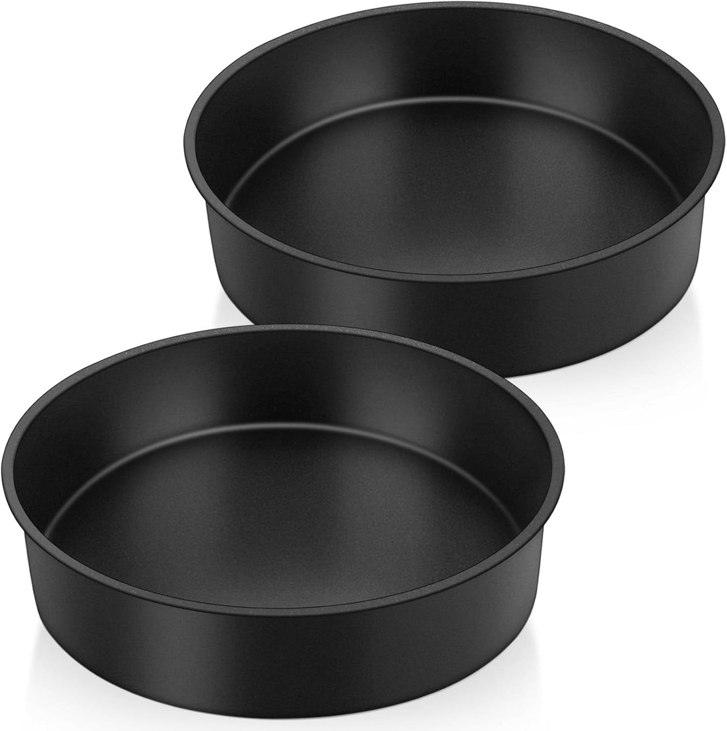 Bakvorm, set van 2 anti-aanbaklaag ronde bakvormen Onader 20 cm ronde bakvormset van 2 bestaat uit voedselveilige antiaanbaklaag met hoogwaardige roestvrijstalen kern, gifvrij, roestvrij en bestand tegen vervorming, duurzaam en veilig voor dagelijks gebru