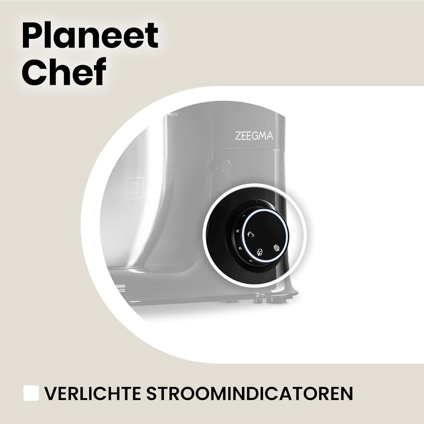 Zeegma Planeet Chef - 2200W Keukenmachine, 6,5L Misa, 7 Snelheden, Pulse Functie, Teflon Gecoate Accessoires, Vaatwasserbestendig GROTE 6,5L MENGKOM MET ANTISPUITSCHERM De ruime mengkom van 6,5 liter is perfect voor grote hoeveelheden deeg of beslag, terw