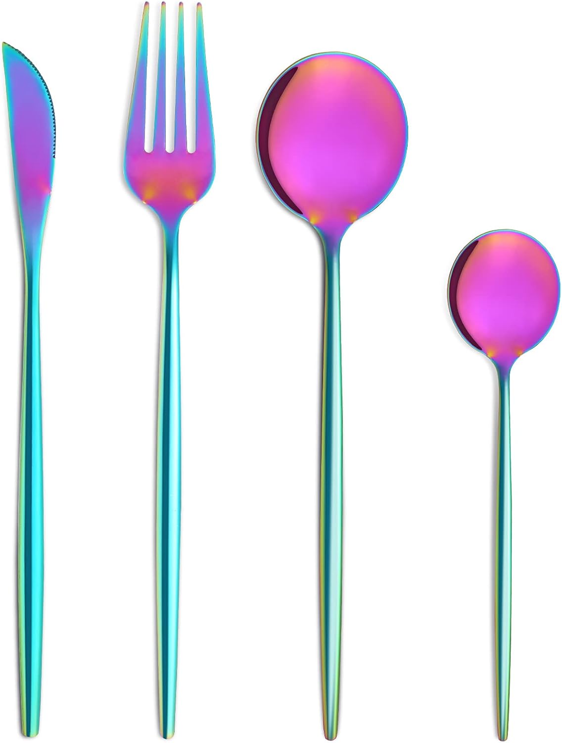 Bestdin Bestekset voor 6 personen, 24-delige roestvrijstalen bestekset Matzwart 24-delige bestekset voor 6 personen: Bestdin als 24-delige titanium bestekset zwart bestaat uit 6 messen, 6 eetlepels, 6 dinervorken, 6 theelepels. Ideaal voor alle formele of