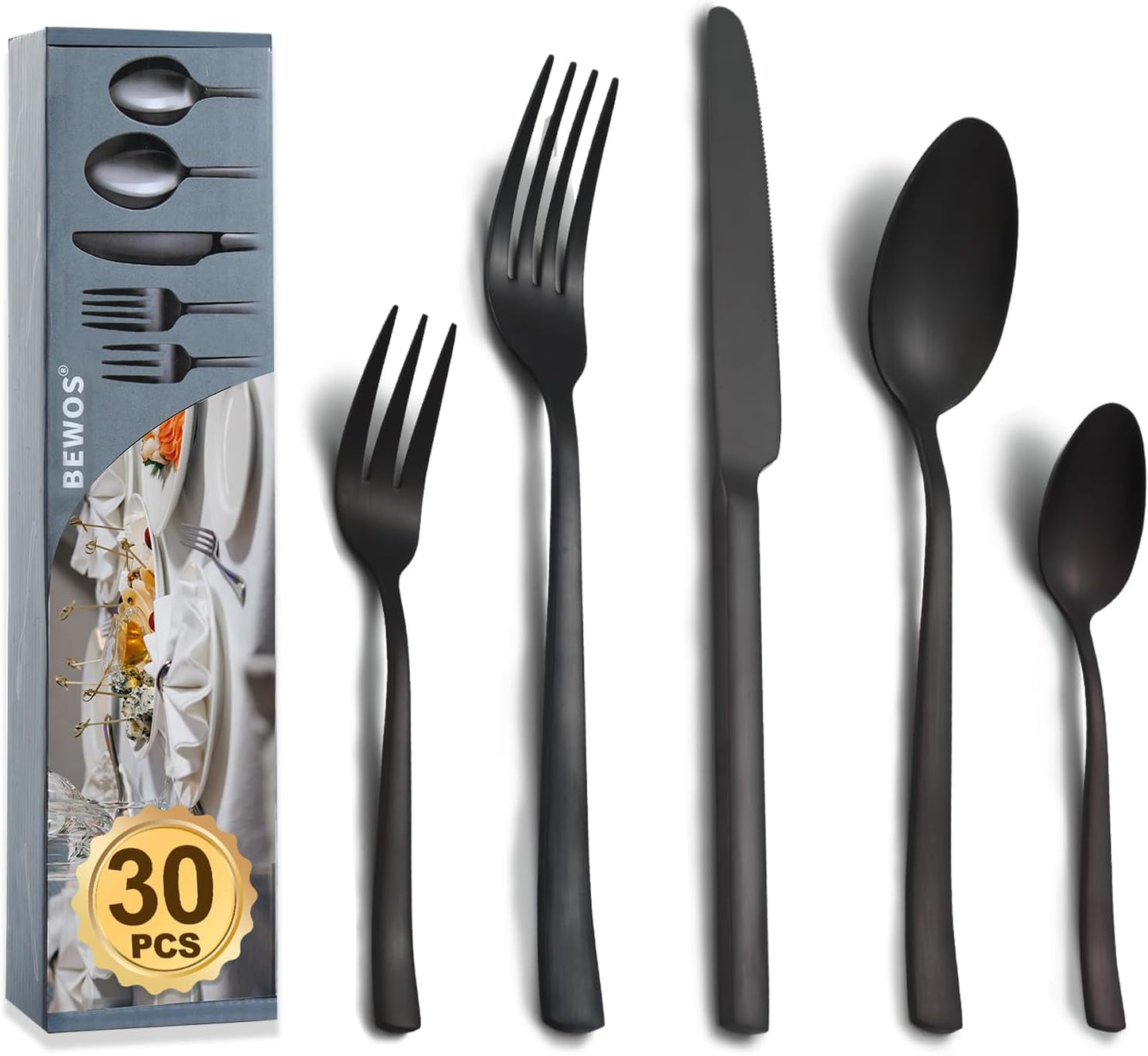 Bestekset voor 6 personen gepolijst vaatwasserbestendig Over dit item 30-delige bestekset voor 6 personen: De 30-delige bestekset bestaat uit 6 messen, 6 eetlepels, 6 dinervorken, 6 theelepels en 6 dessertvorkjes, waardoor het een goede keuze is voor elk