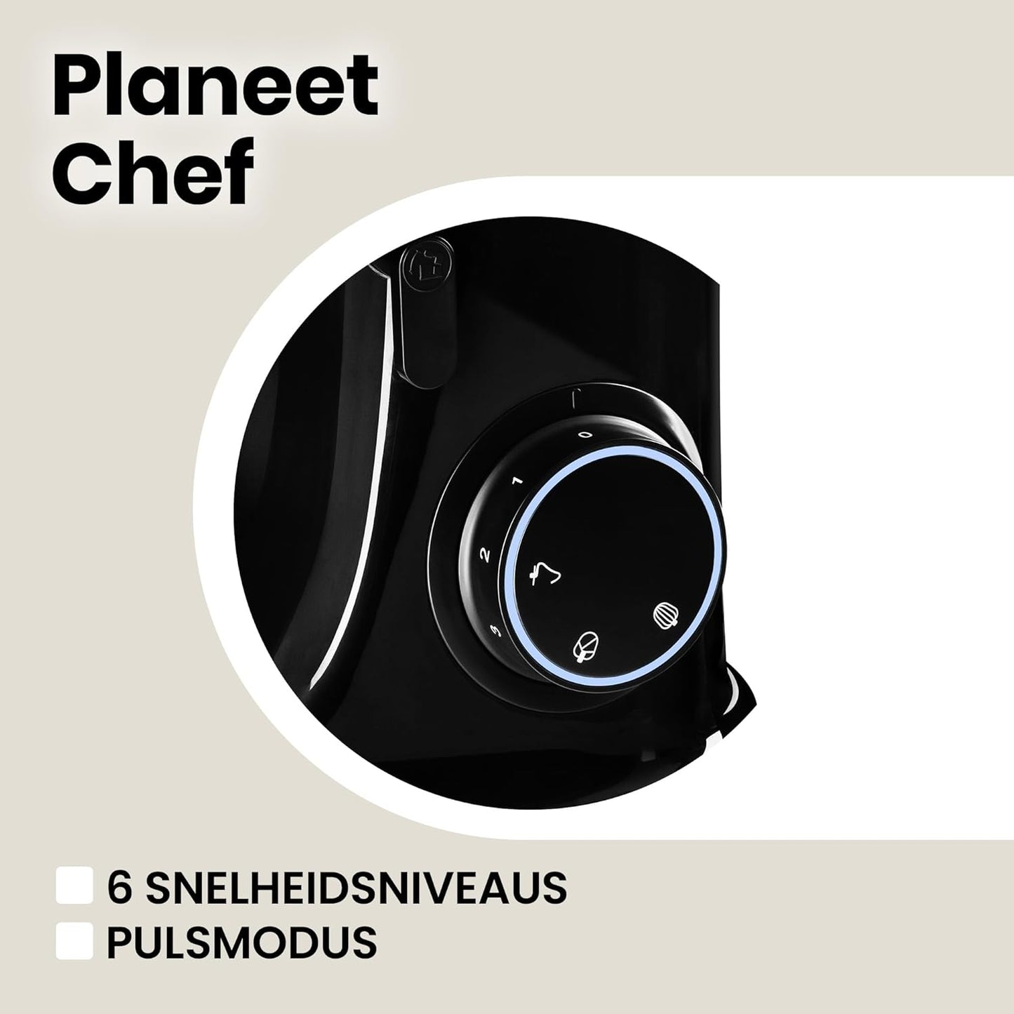 Zeegma Planeet Chef - 2200W Keukenmachine, 6,5L Misa, 7 Snelheden, Pulse Functie, Teflon Gecoate Accessoires, Vaatwasserbestendig GROTE 6,5L MENGKOM MET ANTISPUITSCHERM De ruime mengkom van 6,5 liter is perfect voor grote hoeveelheden deeg of beslag, terw