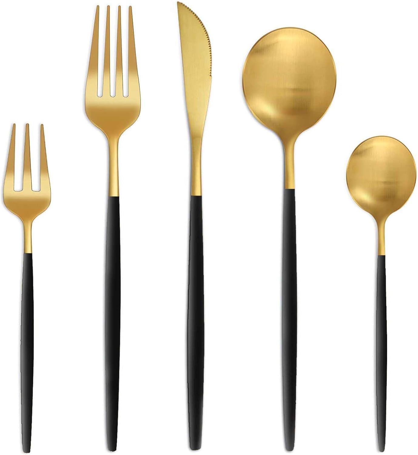 Bestdin Bestekset voor 6 personen, 24-delige roestvrijstalen bestekset Matzwart 24-delige bestekset voor 6 personen: Bestdin als 24-delige titanium bestekset zwart bestaat uit 6 messen, 6 eetlepels, 6 dinervorken, 6 theelepels. Ideaal voor alle formele of