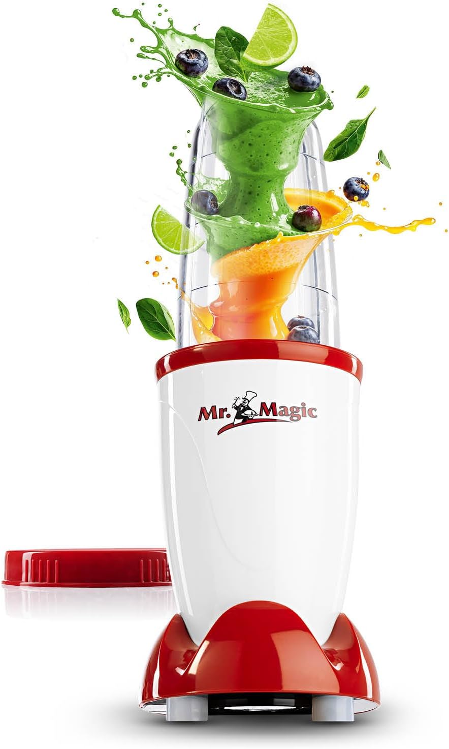 GOURMETmaxx Mr. Magic Mixer Smoothie Maker Over dit item TWEEDE SNELHEID VAN PREPARATIE: Vaarwel grote keukenmachine! Hier komt de compacte keuken alleskunner voor je dagelijkse vitamine-inname. Want met de GOURMETmaxx Mr Magic in de 18-delige set kun je