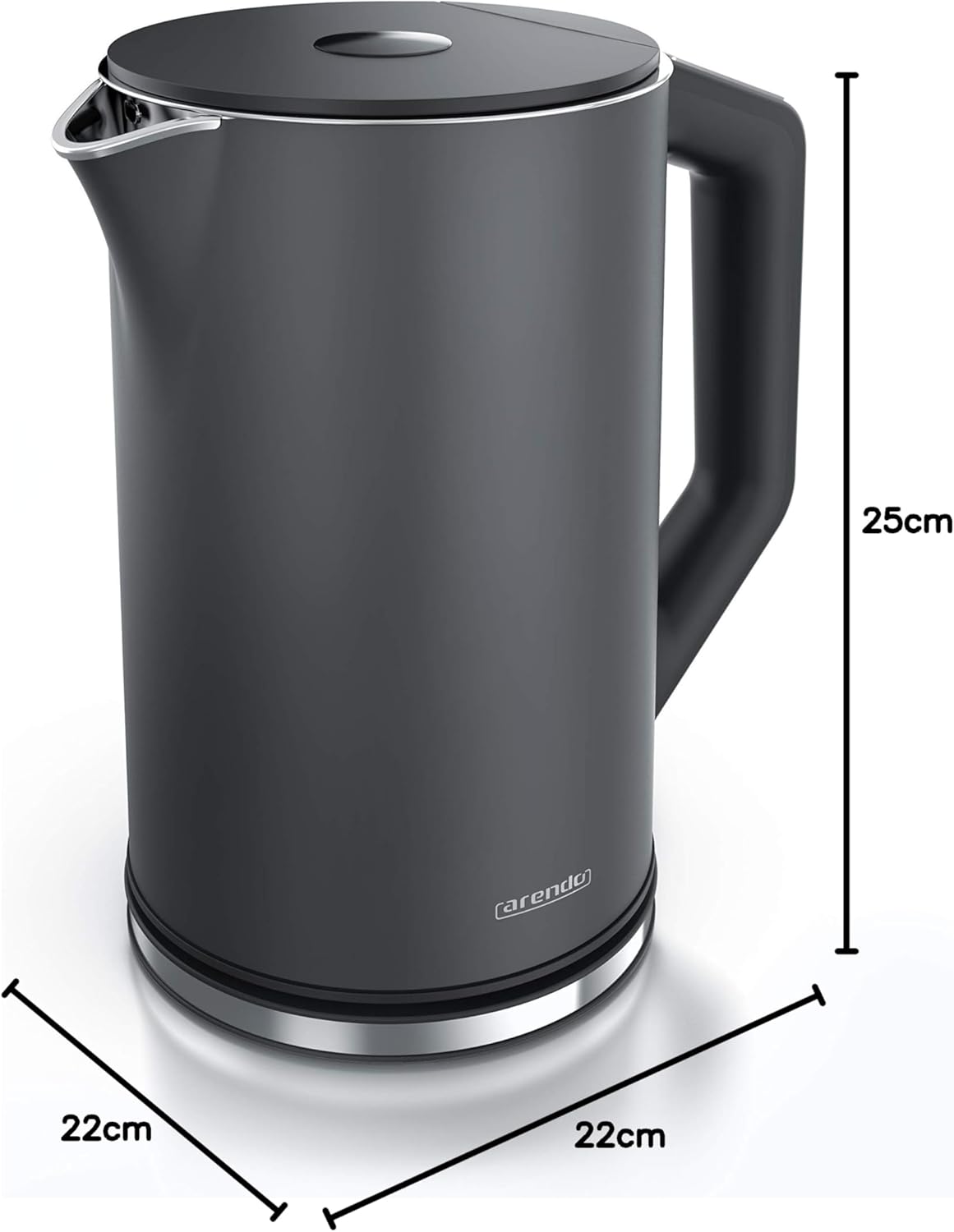 Arendo Elektrische waterkoker van roestvrij staal - Snel koken Over dit item De Arendo stelt normen voor gebruikscomfort. De waterkoker is BPA-vrij, geeft geen microplastic deeltjes af en is daarom bijzonder milieu- en gezondheidsvriendelijk. Dankzij 2200