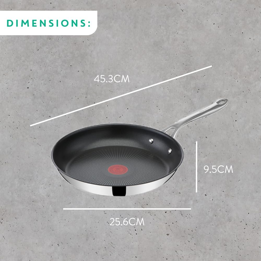 Jamie Oliver Cook's Direct 5-delige pannenset Duurzame coating versterkt met titanium deeltjes, waardoor deze krasbestendig en gemakkelijker schoon te maken is Hoogwaardige pannen die veilig zijn voor het hele gezin, zonder PFOA, lood of cadmium Geschikt