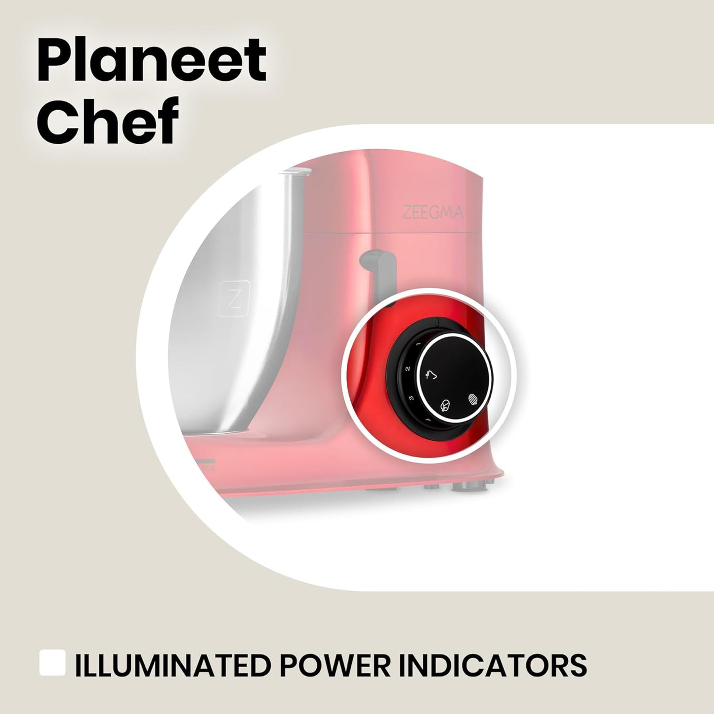 Zeegma Planeet Chef - 2200W Keukenmachine, 6,5L Misa, 7 Snelheden, Pulse Functie, Teflon Gecoate Accessoires, Vaatwasserbestendig GROTE 6,5L MENGKOM MET ANTISPUITSCHERM De ruime mengkom van 6,5 liter is perfect voor grote hoeveelheden deeg of beslag, terw