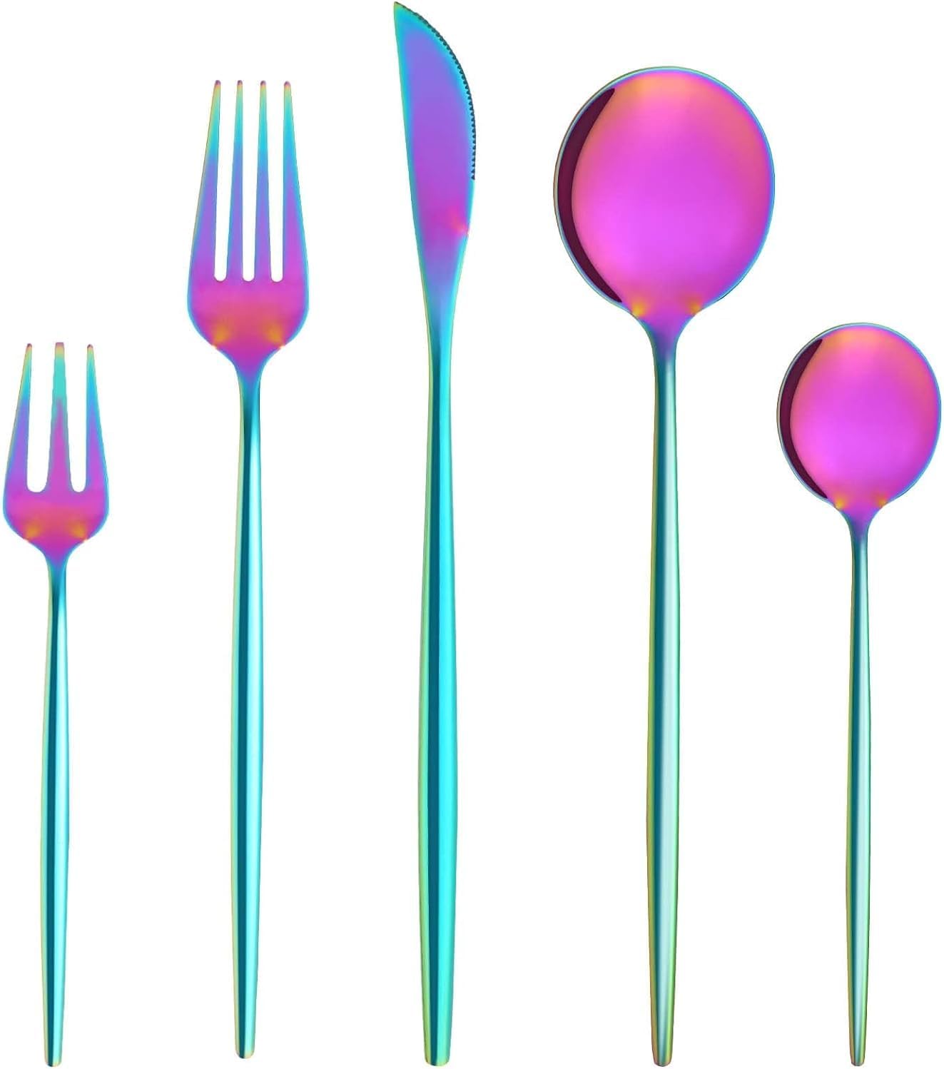 Bestdin Bestekset voor 6 personen, 24-delige roestvrijstalen bestekset Matzwart 24-delige bestekset voor 6 personen: Bestdin als 24-delige titanium bestekset zwart bestaat uit 6 messen, 6 eetlepels, 6 dinervorken, 6 theelepels. Ideaal voor alle formele of
