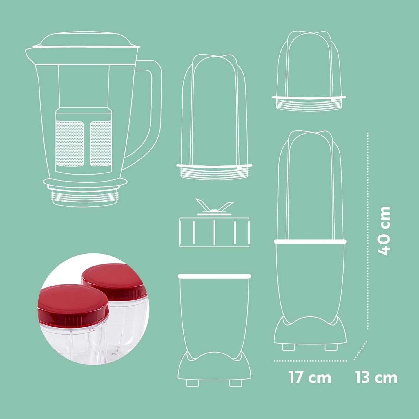 GOURMETmaxx Mr. Magic Mixer Smoothie Maker Over dit item TWEEDE SNELHEID VAN PREPARATIE: Vaarwel grote keukenmachine! Hier komt de compacte keuken alleskunner voor je dagelijkse vitamine-inname. Want met de GOURMETmaxx Mr Magic in de 18-delige set kun je