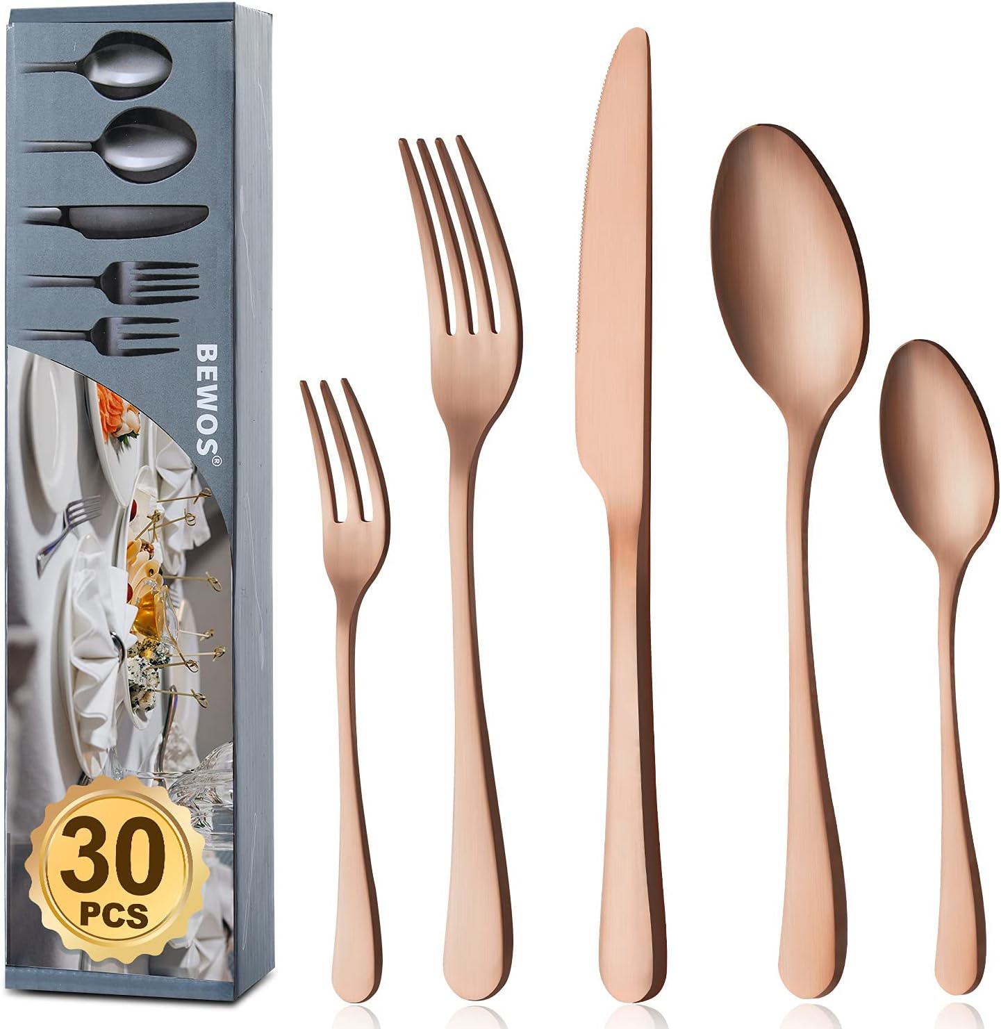 Bestekset voor 6 personen gepolijst vaatwasserbestendig Over dit item 30-delige bestekset voor 6 personen: De 30-delige bestekset bestaat uit 6 messen, 6 eetlepels, 6 dinervorken, 6 theelepels en 6 dessertvorkjes, waardoor het een goede keuze is voor elk