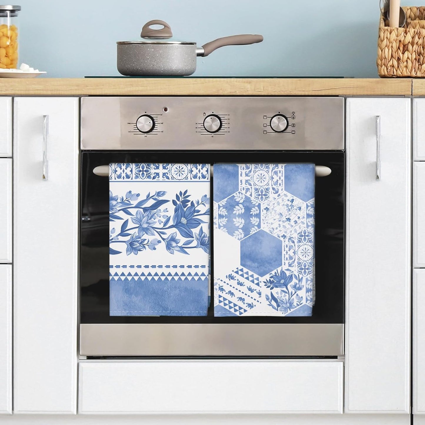 Arquiel 100% katoenen keukendoekset 48 x 70 cm, multifunctionele sneldrogende theedoeken, vaatdoeken, handdoeken, bar handdoeken (set van 4), levendig kleurrijk bloempatroon VOORKEURD MATERIAAL: Elke theedoek is zorgvuldig gemaakt van 100% katoen, met kle