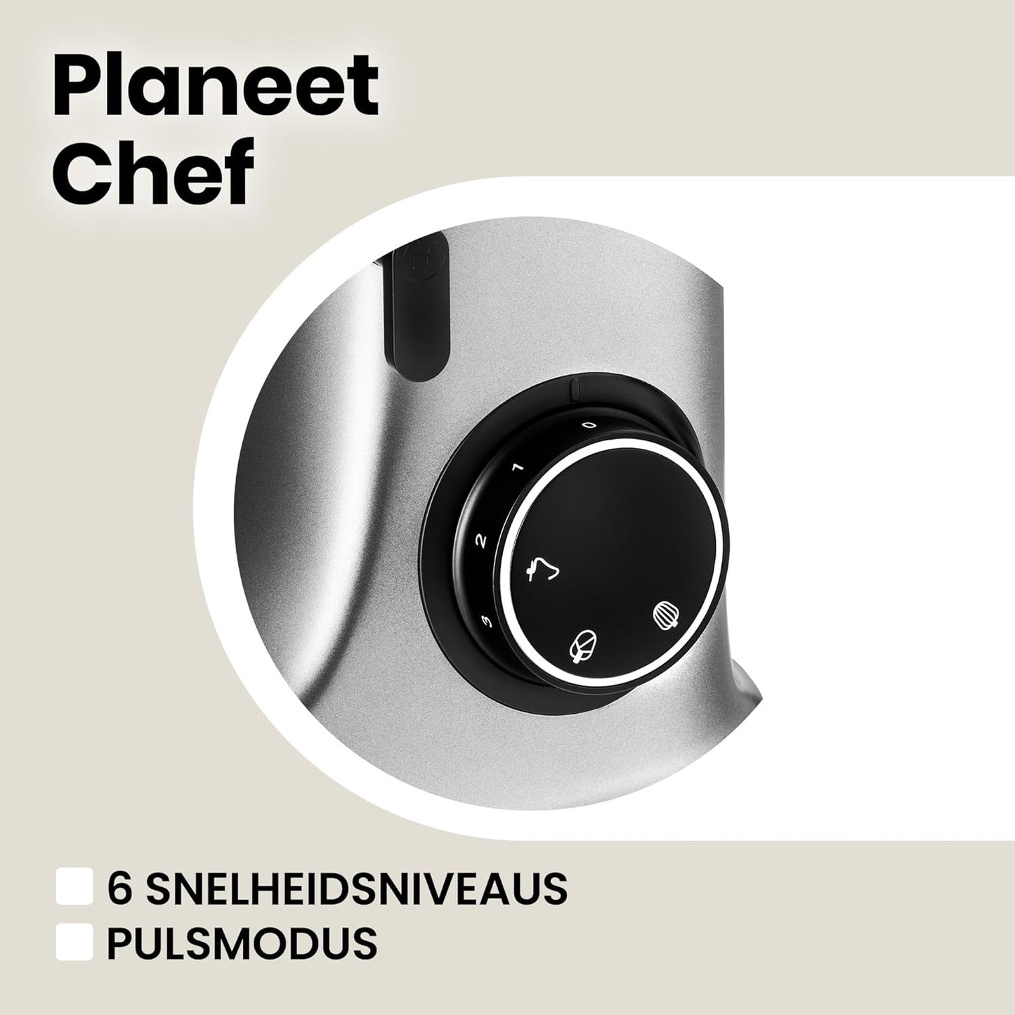 Zeegma Planeet Chef - 2200W Keukenmachine, 6,5L Misa, 7 Snelheden, Pulse Functie, Teflon Gecoate Accessoires, Vaatwasserbestendig GROTE 6,5L MENGKOM MET ANTISPUITSCHERM De ruime mengkom van 6,5 liter is perfect voor grote hoeveelheden deeg of beslag, terw