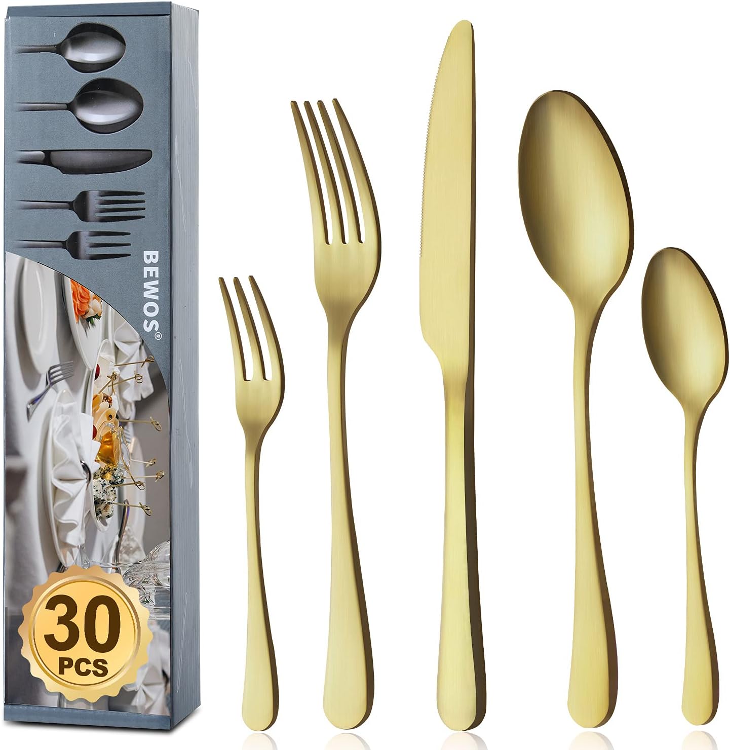 Bestekset voor 6 personen gepolijst vaatwasserbestendig Over dit item 30-delige bestekset voor 6 personen: De 30-delige bestekset bestaat uit 6 messen, 6 eetlepels, 6 dinervorken, 6 theelepels en 6 dessertvorkjes, waardoor het een goede keuze is voor elk