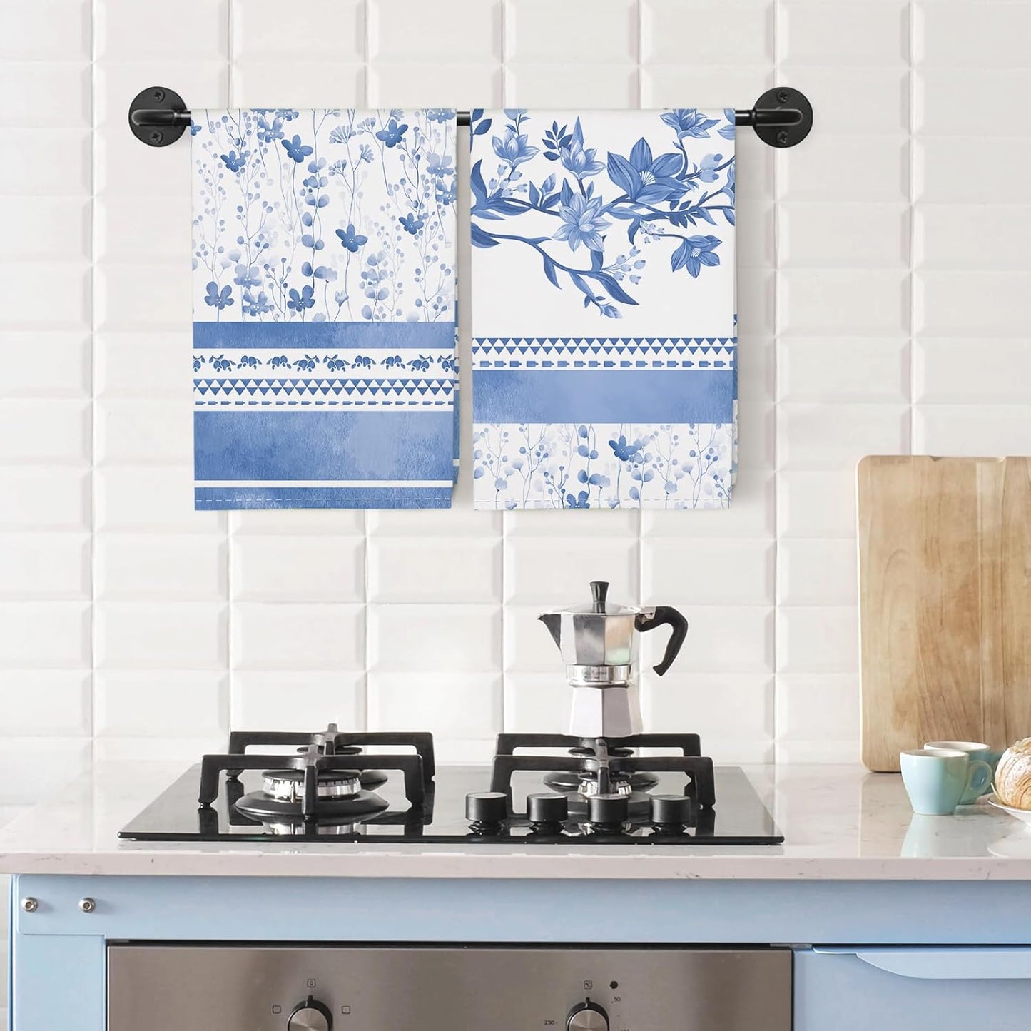 Arquiel 100% katoenen keukendoekset 48 x 70 cm, multifunctionele sneldrogende theedoeken, vaatdoeken, handdoeken, bar handdoeken (set van 4), levendig kleurrijk bloempatroon VOORKEURD MATERIAAL: Elke theedoek is zorgvuldig gemaakt van 100% katoen, met kle