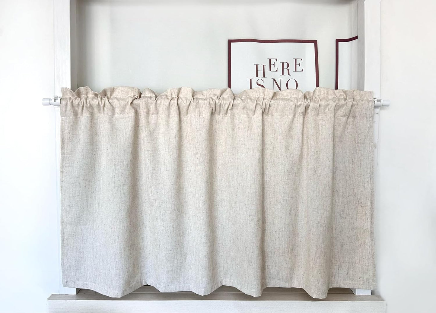 Daliena Vitrage, ondoorzichtig, kort, raamgordijn, privacy, bistrogordijn, linnenlook, gordijnen, textuur, keuken, moderne gordijnen, effen, (b x h 150 x 60 cm) met lussen, 1 stuk Geef je huis met deze stijlvolle vitrage in linnenlook een hoogwaardige tou