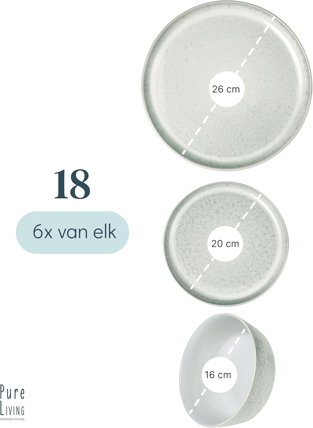 Aardewerk Servies Set Ibiza 36-delig - Vaatwasser-, Magnetron- en Krasbestendig Servies - Moderne Kommen en Borden Set voor 12 Personen - Tafelservice Pure Living in Licht Beige-blauw Deze 36-delige beige-blauwe servies set voor 12 personen combineert ele
