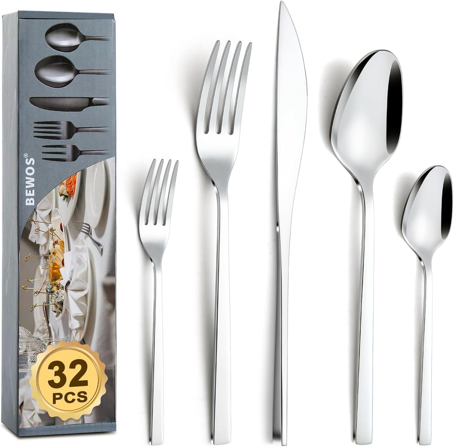 Bestekset voor 6 personen gepolijst vaatwasserbestendig Over dit item 30-delige bestekset voor 6 personen: De 30-delige bestekset bestaat uit 6 messen, 6 eetlepels, 6 dinervorken, 6 theelepels en 6 dessertvorkjes, waardoor het een goede keuze is voor elk