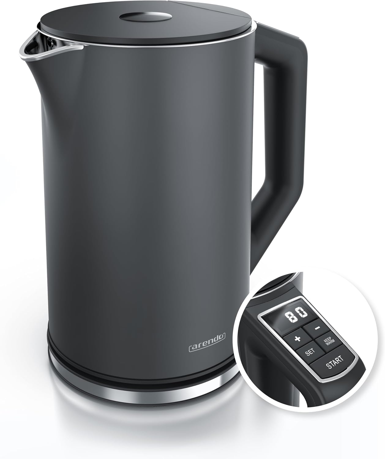 Arendo Elektrische waterkoker van roestvrij staal - Snel koken Over dit item De Arendo stelt normen voor gebruikscomfort. De waterkoker is BPA-vrij, geeft geen microplastic deeltjes af en is daarom bijzonder milieu- en gezondheidsvriendelijk. Dankzij 2200