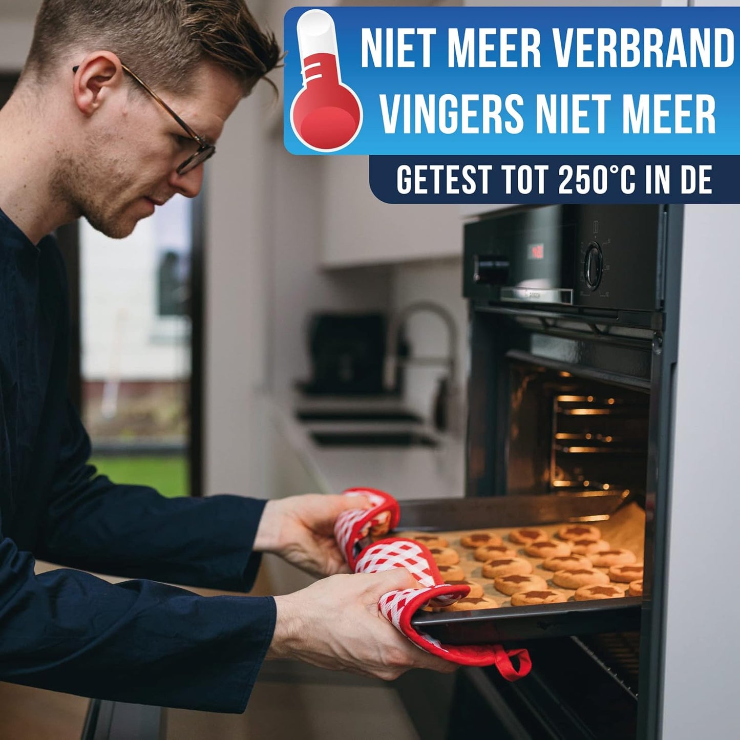 LauterSchutz® Ovenwanten per paar - met siliconen coating voor optimale grip en hittebestendigheid (contactwarmte: 250°C) in diverse kleuren (Gekleurd/lichtblauw) ✅ LauterSchutz - DE ORIGINELE, ONTWIKKELD EN ONTWORPELD IN DUITSLAND - De LauterSchutz ovenw
