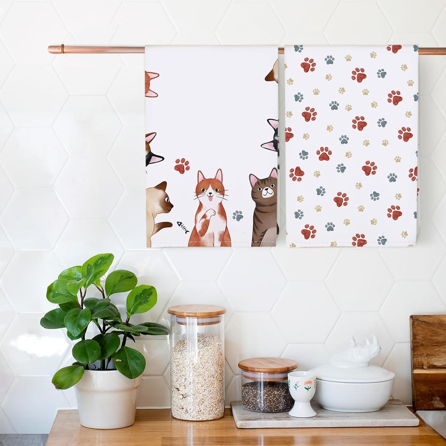 Arquiel 100% katoenen keukendoekset 48 x 70 cm, multifunctionele sneldrogende theedoeken, vaatdoeken, handdoeken, bar handdoeken (set van 4), levendig kleurrijk bloempatroon VOORKEURD MATERIAAL: Elke theedoek is zorgvuldig gemaakt van 100% katoen, met kle