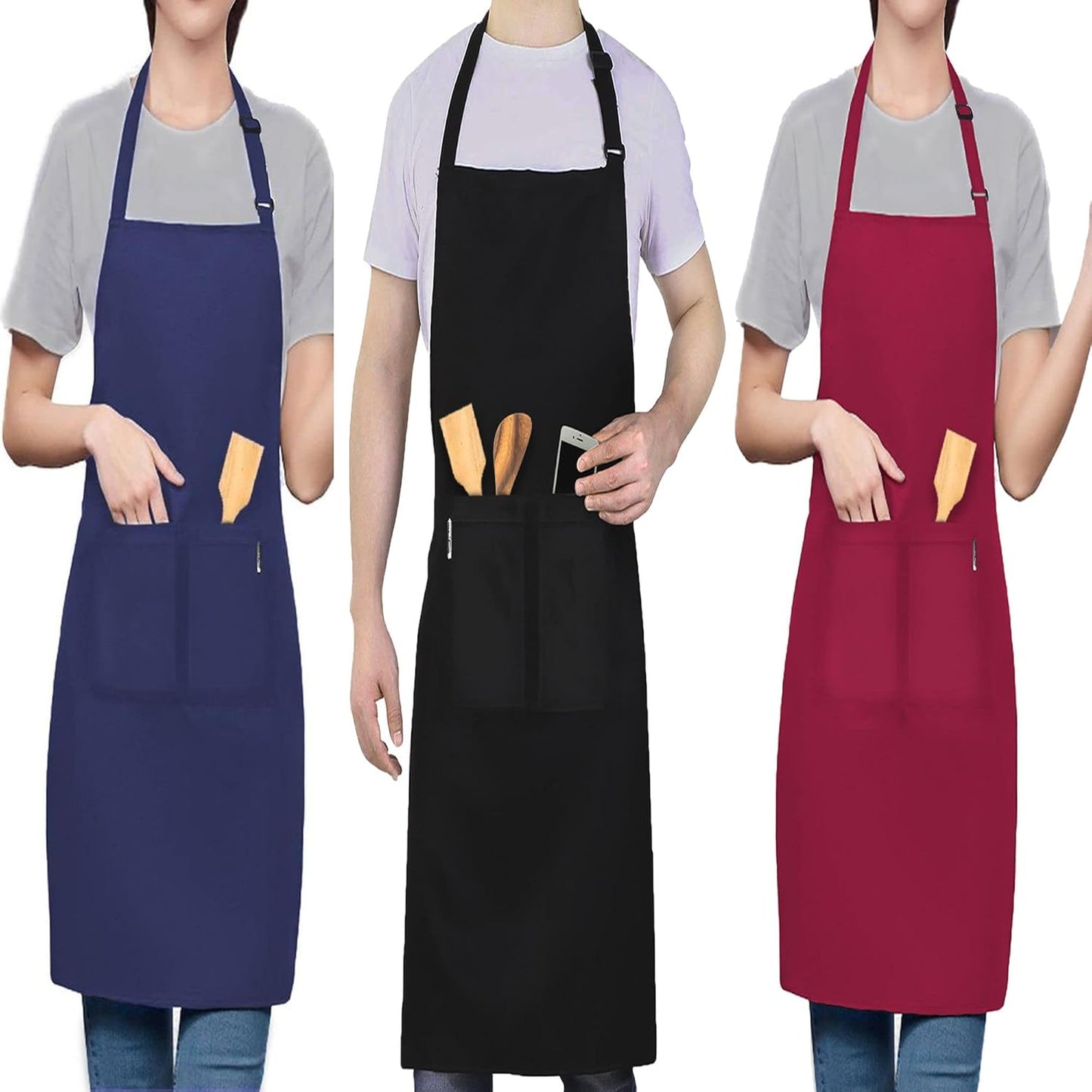 2 Stuks Chef Schort Waterdichte Schort met 3 Zakken Over dit item 💕65% polyester / 35% katoen beste mix voor schorten die bekend staan om hun duurzaamheid. Zij vervagen niet zo snel, verliezen snel hun vorm, kijken langer als nieuw, zijn minder naar vore