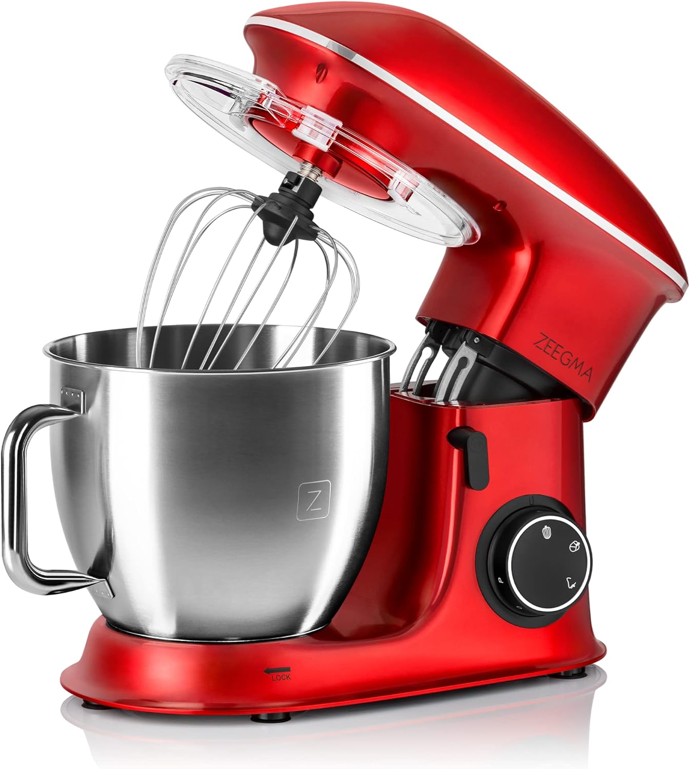 Zeegma Planeet Chef - 2200W Keukenmachine, 6,5L Misa, 7 Snelheden, Pulse Functie, Teflon Gecoate Accessoires, Vaatwasserbestendig GROTE 6,5L MENGKOM MET ANTISPUITSCHERM De ruime mengkom van 6,5 liter is perfect voor grote hoeveelheden deeg of beslag, terw