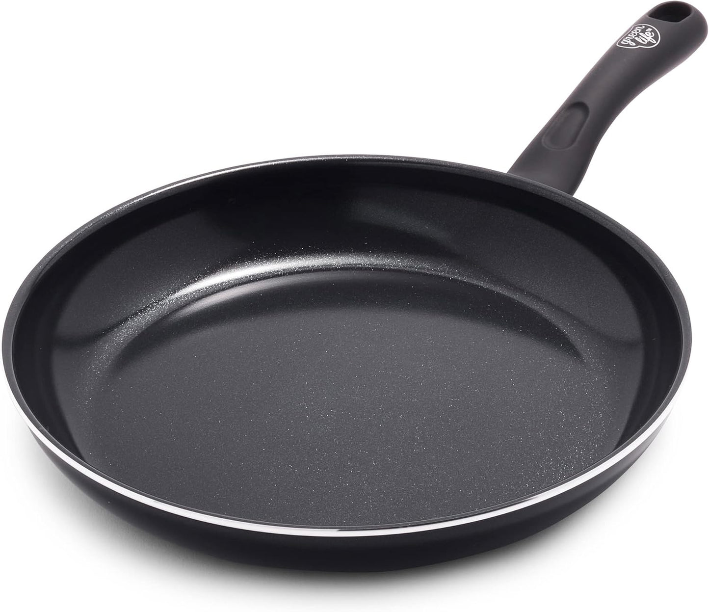 GreenLife Soft Grip Gezonde Keramische Antiaanbaklaag 16-delige Pannenset Over dit item DE POT EN PAN SET INCLUSIEF: 12 cm minikoekenpan, 18 cm en 24 cm koekenpan; 15 cm/1,1l en 18 cm/1,9l steelpan met deksel, 22 cm/4,8 kookpan met deksel, 24 cm/2,4l hapj