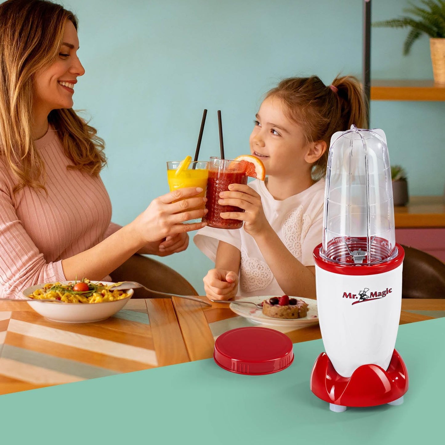 GOURMETmaxx Mr. Magic Mixer Smoothie Maker Over dit item TWEEDE SNELHEID VAN PREPARATIE: Vaarwel grote keukenmachine! Hier komt de compacte keuken alleskunner voor je dagelijkse vitamine-inname. Want met de GOURMETmaxx Mr Magic in de 18-delige set kun je