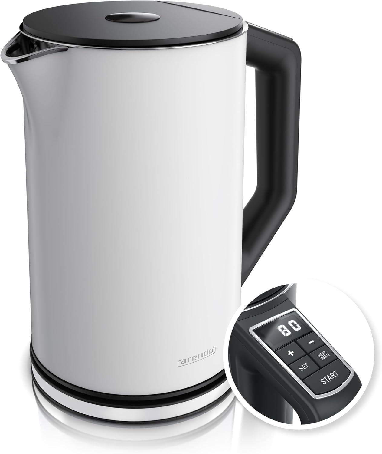 Arendo Elektrische waterkoker van roestvrij staal - Snel koken Over dit item De Arendo stelt normen voor gebruikscomfort. De waterkoker is BPA-vrij, geeft geen microplastic deeltjes af en is daarom bijzonder milieu- en gezondheidsvriendelijk. Dankzij 2200