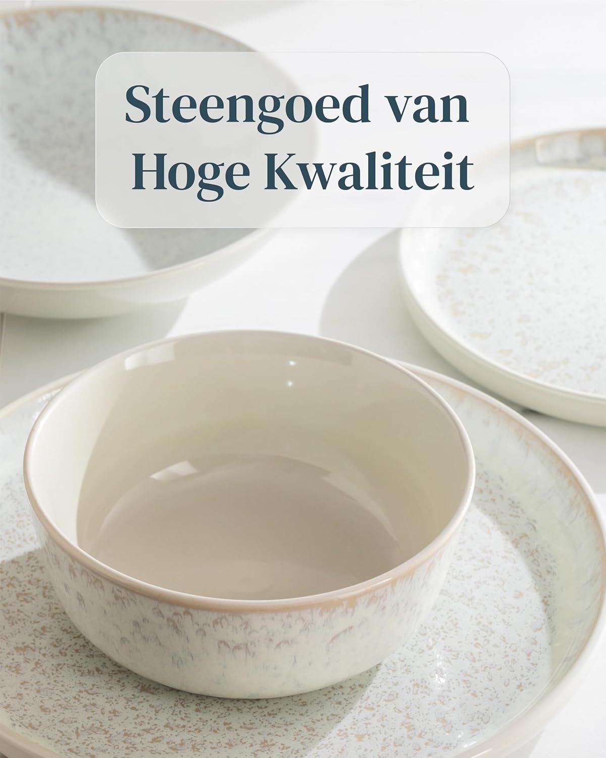 Aardewerk Servies Set Ibiza 36-delig - Vaatwasser-, Magnetron- en Krasbestendig Servies - Moderne Kommen en Borden Set voor 12 Personen - Tafelservice Pure Living in Licht Beige-blauw Deze 36-delige beige-blauwe servies set voor 12 personen combineert ele