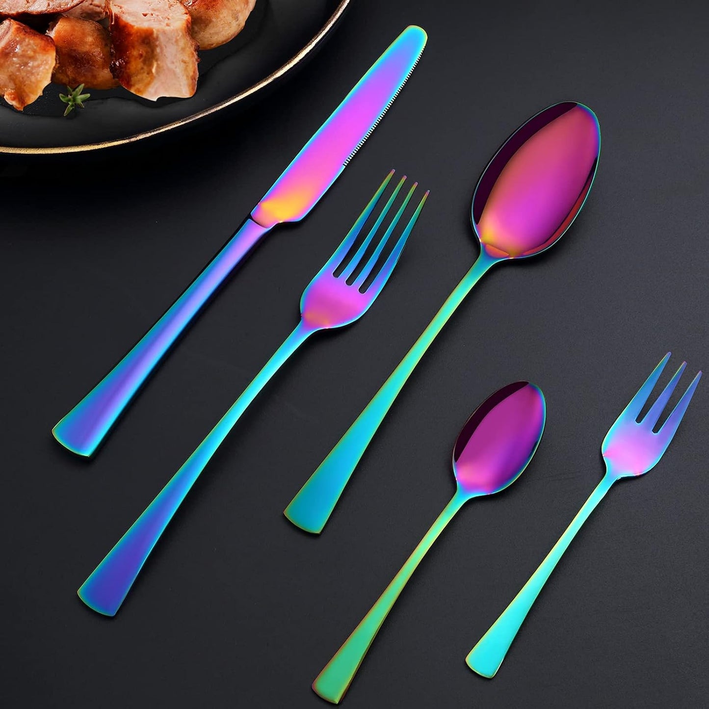 Bestdin Bestekset voor 6 personen 30-delige Over dit item 30-delige bestekset voor 6 personen: Bestdin als 30-delige titanium bestekset zwart bestaat uit 6 messen, 6 eetlepels, 6 tafelvorken, 6 theelepels en 6 dessertvorkjes. Ideaal voor elke formele of c