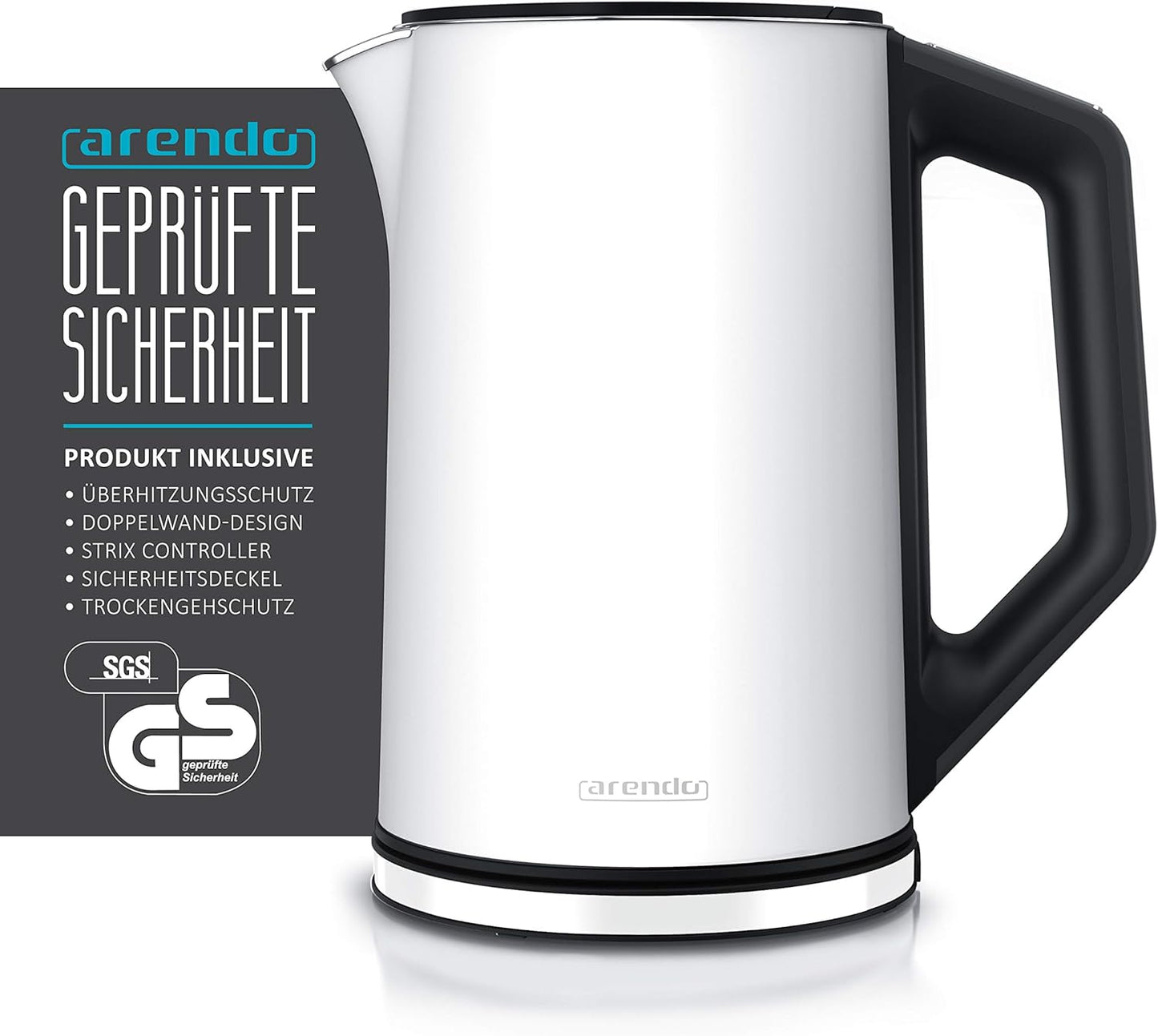 Arendo Elektrische waterkoker van roestvrij staal - Snel koken Over dit item De Arendo stelt normen voor gebruikscomfort. De waterkoker is BPA-vrij, geeft geen microplastic deeltjes af en is daarom bijzonder milieu- en gezondheidsvriendelijk. Dankzij 2200