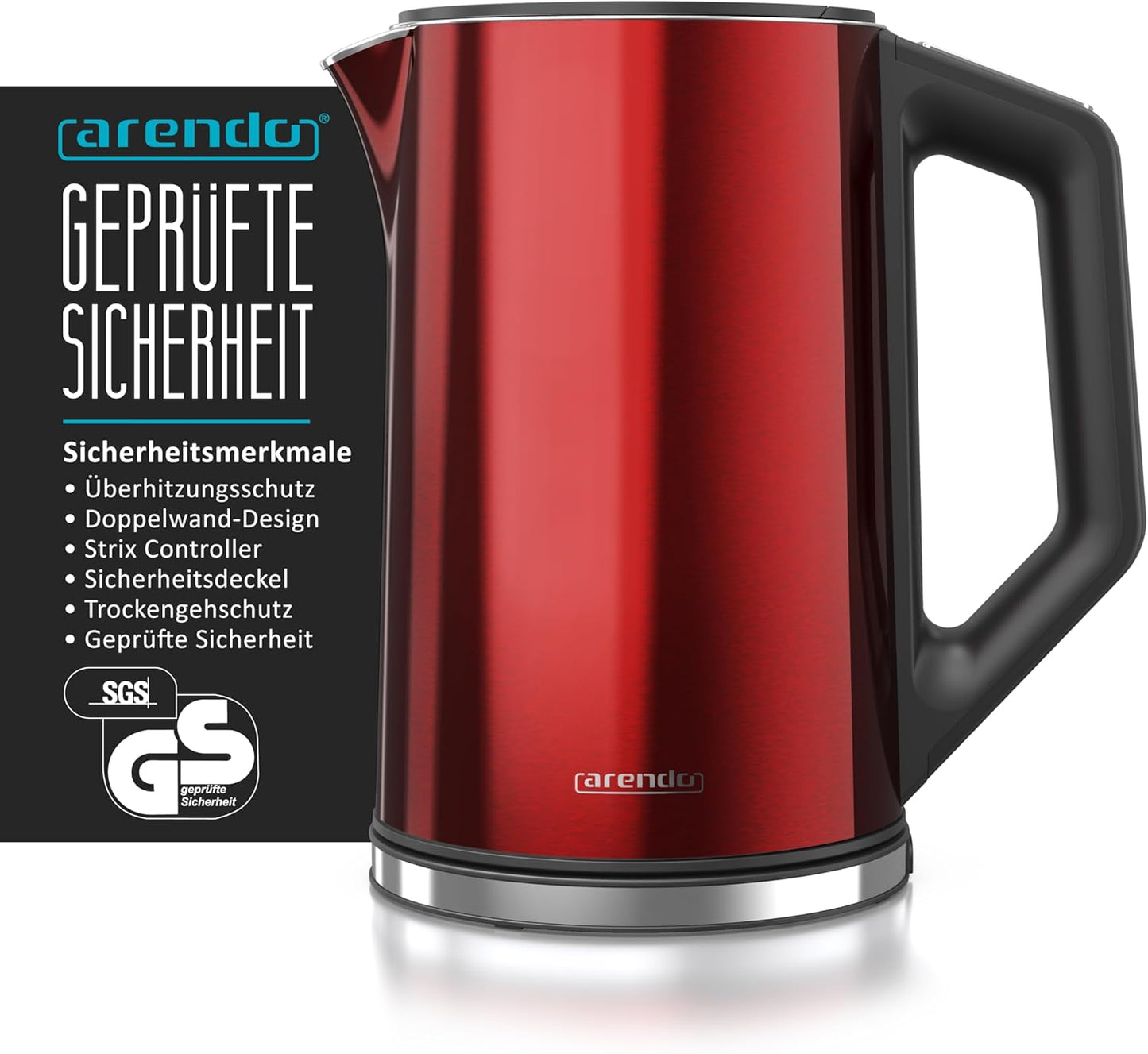 Arendo Elektrische waterkoker van roestvrij staal - Snel koken Over dit item De Arendo stelt normen voor gebruikscomfort. De waterkoker is BPA-vrij, geeft geen microplastic deeltjes af en is daarom bijzonder milieu- en gezondheidsvriendelijk. Dankzij 2200