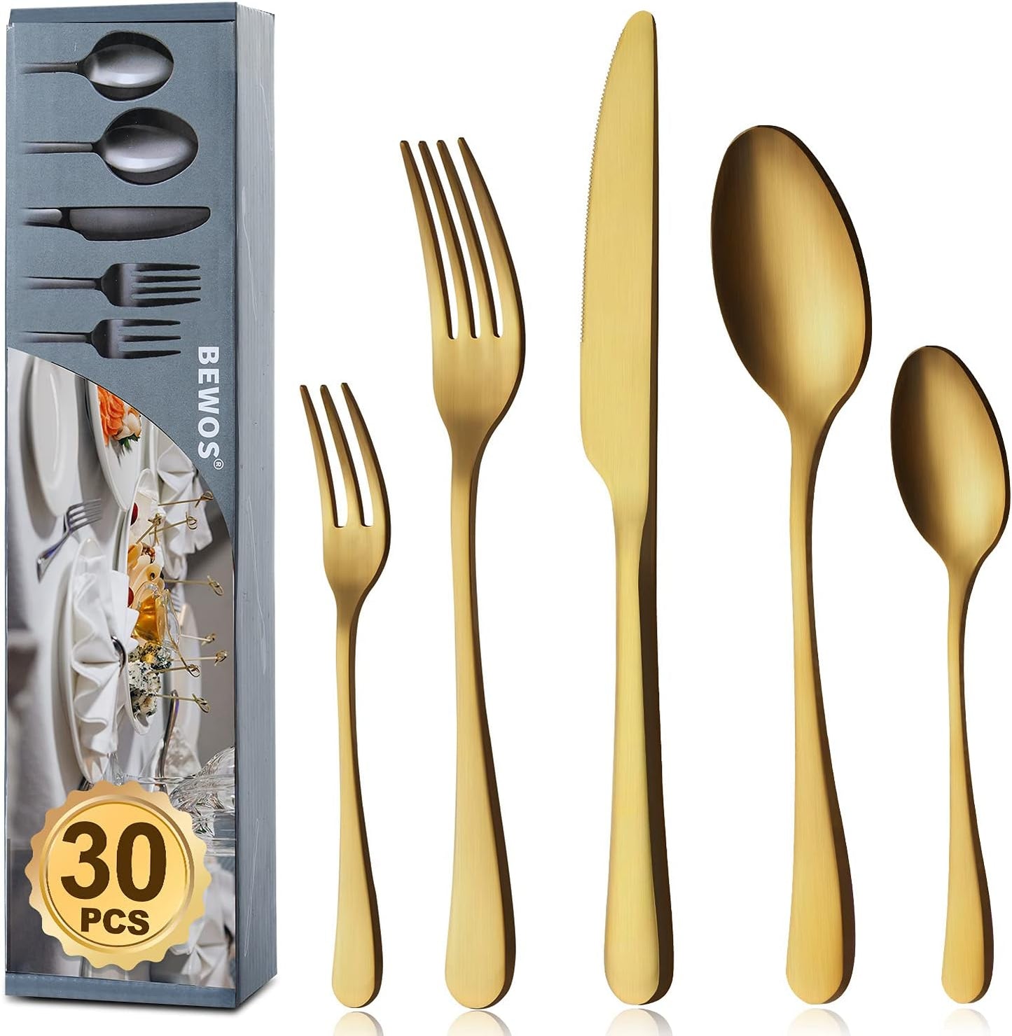 Bestekset voor 6 personen gepolijst vaatwasserbestendig Over dit item 30-delige bestekset voor 6 personen: De 30-delige bestekset bestaat uit 6 messen, 6 eetlepels, 6 dinervorken, 6 theelepels en 6 dessertvorkjes, waardoor het een goede keuze is voor elk