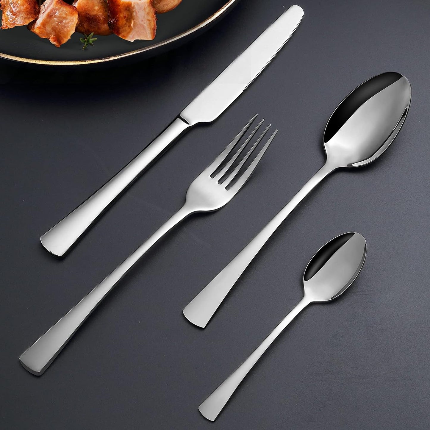 Bestdin Bestekset voor 6 personen 30-delige Over dit item 30-delige bestekset voor 6 personen: Bestdin als 30-delige titanium bestekset zwart bestaat uit 6 messen, 6 eetlepels, 6 tafelvorken, 6 theelepels en 6 dessertvorkjes. Ideaal voor elke formele of c