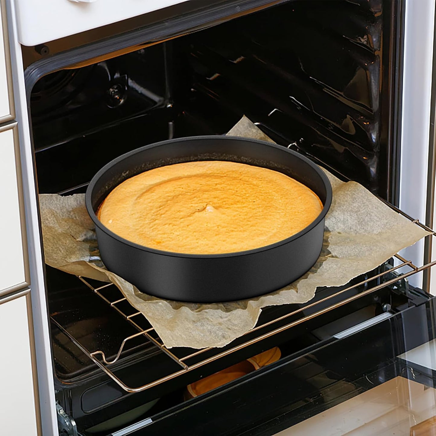 Bakvorm, set van 2 anti-aanbaklaag ronde bakvormen Onader 20 cm ronde bakvormset van 2 bestaat uit voedselveilige antiaanbaklaag met hoogwaardige roestvrijstalen kern, gifvrij, roestvrij en bestand tegen vervorming, duurzaam en veilig voor dagelijks gebru