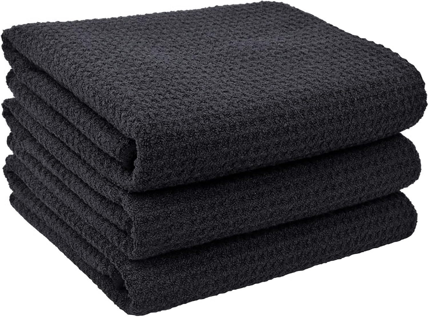 VIVOTE Microvezeldoeken, Barista-doek, zwart, wafeldoek, afwasdoek, wasbaar, vaatdoek voor keuken, dikke huishoudelijke poetsdoeken, pluisvrij, 30 cm x 30 cm, 4 stuks Hoge kwaliteit en duurzaam: de ultrafijne vezelnapkins zijn gemaakt van 80% polyester en
