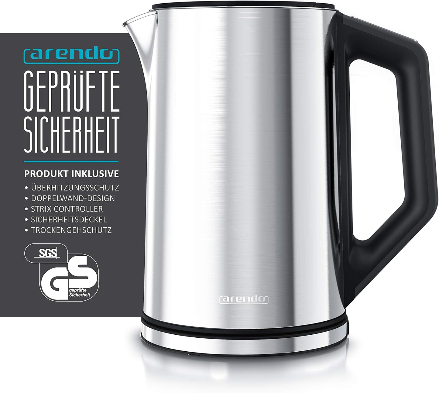 Arendo Elektrische waterkoker van roestvrij staal - Snel koken Over dit item De Arendo stelt normen voor gebruikscomfort. De waterkoker is BPA-vrij, geeft geen microplastic deeltjes af en is daarom bijzonder milieu- en gezondheidsvriendelijk. Dankzij 2200