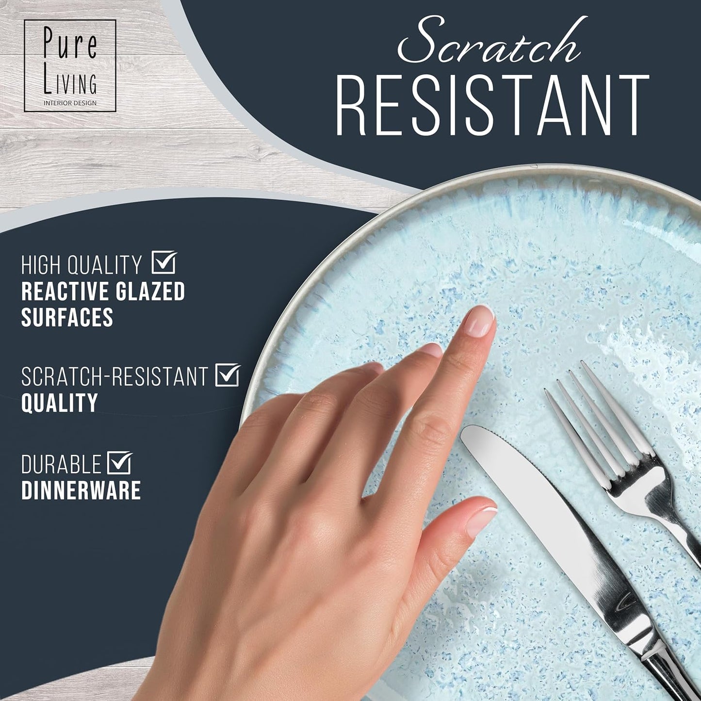 Aardewerk Servies Set Ibiza 36-delig - Vaatwasser-, Magnetron- en Krasbestendig Servies - Moderne Kommen en Borden Set voor 12 Personen - Tafelservice Pure Living in Licht Beige-blauw Deze 36-delige beige-blauwe servies set voor 12 personen combineert ele