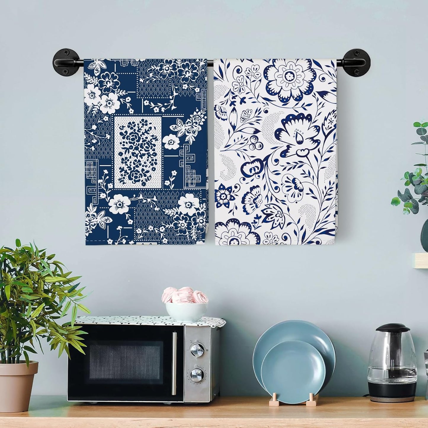 Arquiel 100% katoenen keukendoekset 48 x 70 cm, multifunctionele sneldrogende theedoeken, vaatdoeken, handdoeken, bar handdoeken (set van 4), levendig kleurrijk bloempatroon VOORKEURD MATERIAAL: Elke theedoek is zorgvuldig gemaakt van 100% katoen, met kle