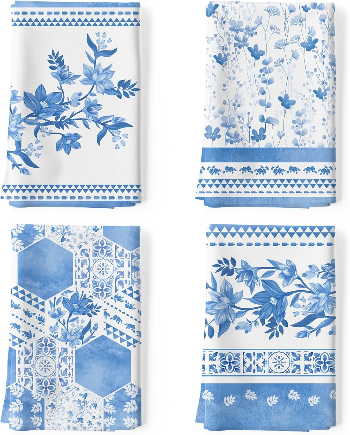 Arquiel 100% katoenen keukendoekset 48 x 70 cm, multifunctionele sneldrogende theedoeken, vaatdoeken, handdoeken, bar handdoeken (set van 4), levendig kleurrijk bloempatroon VOORKEURD MATERIAAL: Elke theedoek is zorgvuldig gemaakt van 100% katoen, met kle