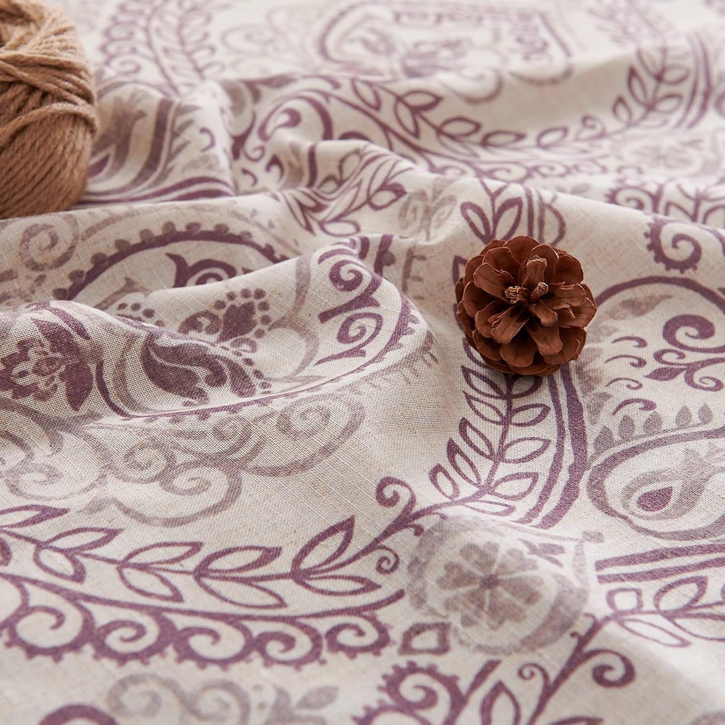 TOPICK Bloemen Keuken Gordijnen 61 cm Drop Linnen Doorschijnend Korte Cafe Botanische Print Kleine Raam Rod Pocket voor Wasruimte Badkamer 2 Panelen Verbena Grijs Verpakking: je ontvangt 2 gordijnen van 85% polyester+15% linnen. De afmetingen per stuk zij