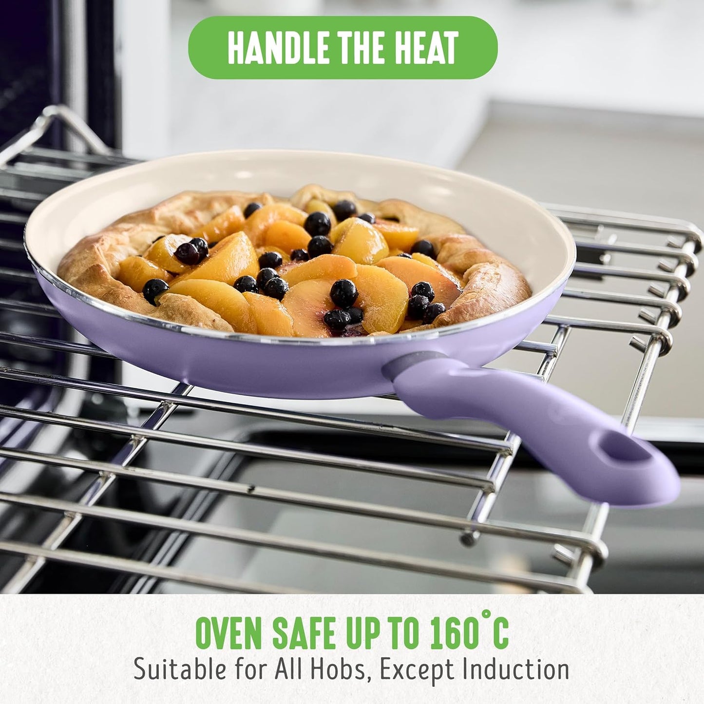 GreenLife Soft Grip Gezonde Keramische Antiaanbaklaag 16-delige Pannenset Over dit item DE POT EN PAN SET INCLUSIEF: 12 cm minikoekenpan, 18 cm en 24 cm koekenpan; 15 cm/1,1l en 18 cm/1,9l steelpan met deksel, 22 cm/4,8 kookpan met deksel, 24 cm/2,4l hapj